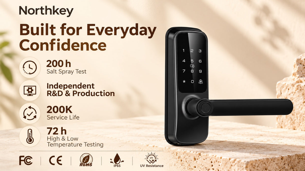 NorthKey WF09 Smart Lock – WiFi Fingerprint Keyless Entry Lever with Camera Doorbell