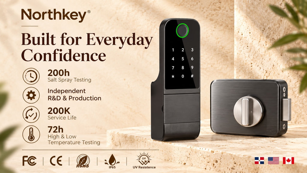 NorthKey WL06 Smart Rim Lock – WiFi Fingerprint Keyless Entry