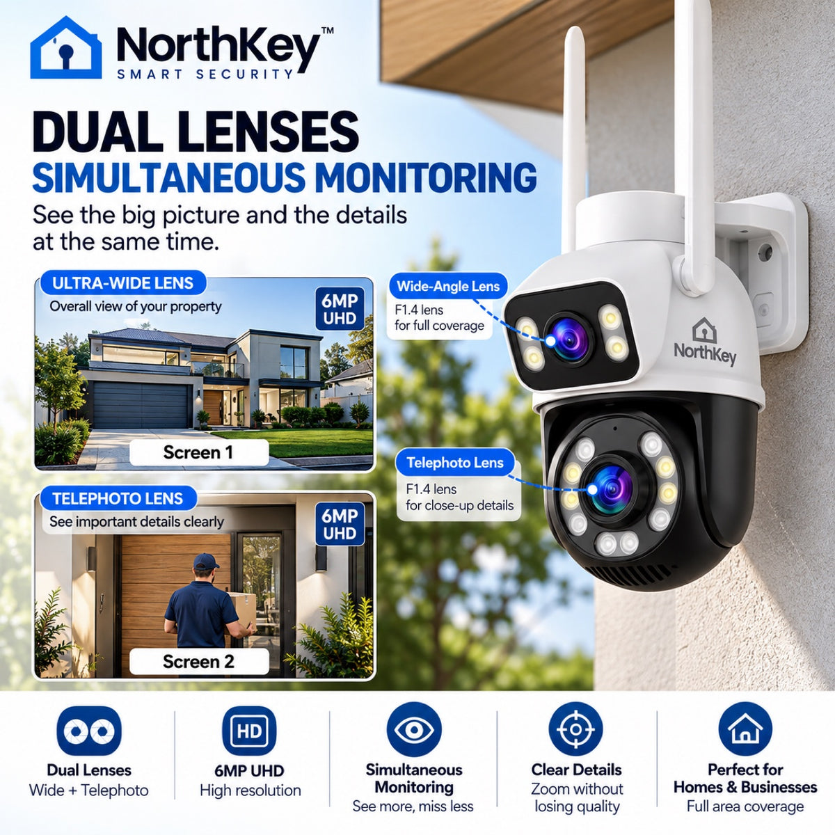 NorthKey dual lenses simultaneous monitoring