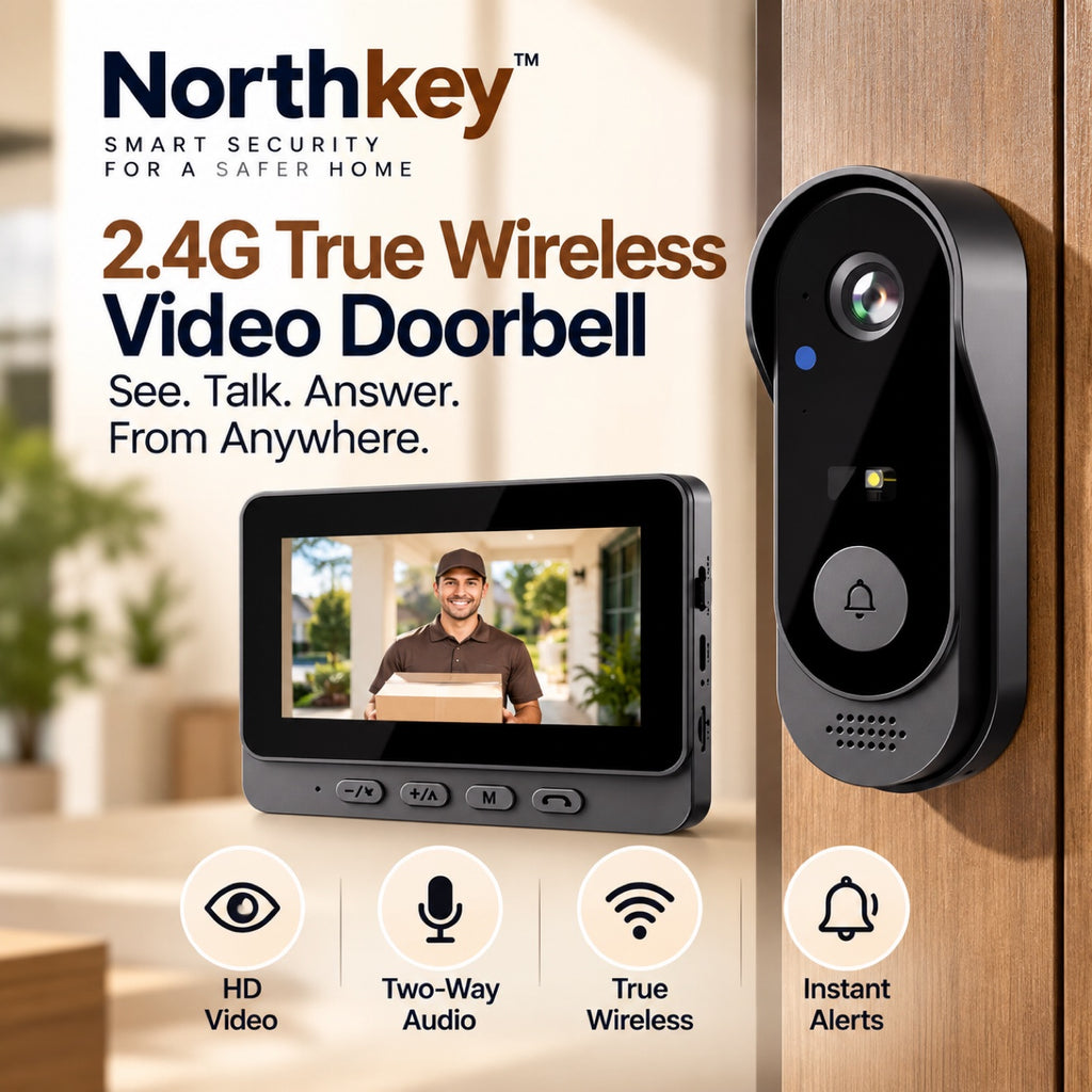 NorthKey X8 Smart Wireless Video Doorbell – 1080p with 4.3" Indoor Monitor