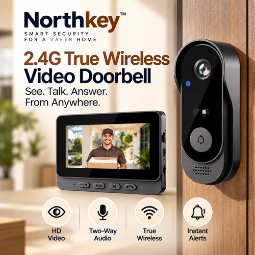 NorthKey X8 Smart Wireless Video Doorbell – 1080p with 4.3" Indoor Monitor
