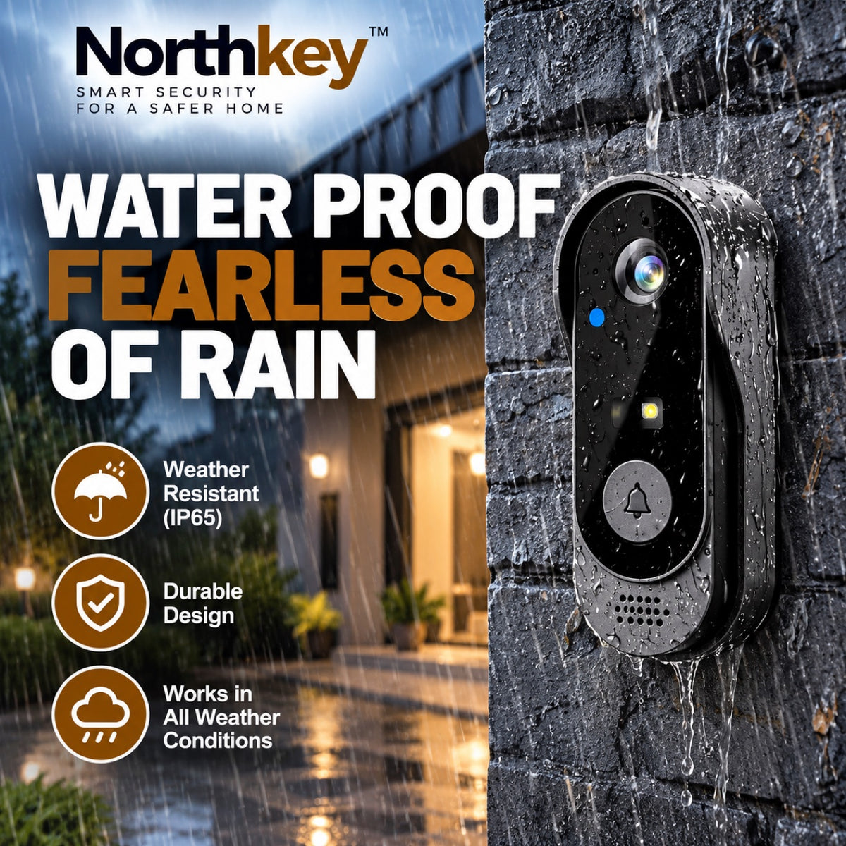 NorthKey X8 Smart Wireless Video Doorbell – 1080p with 4.3" Indoor Monitor
