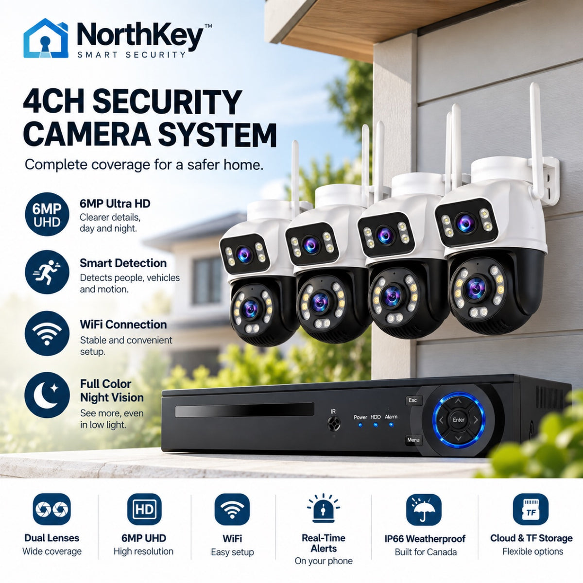 NorthKey 4CH security camera system