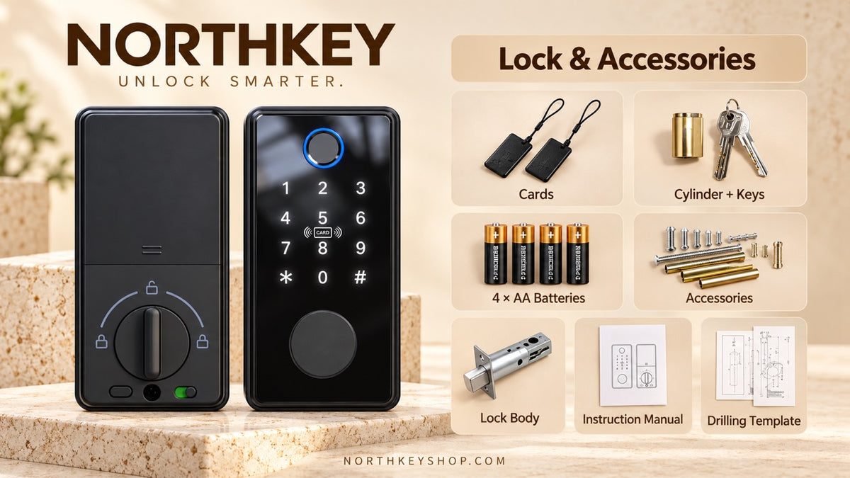 NorthKey C87 Smart Lock – TTLock Fingerprint Deadbolt with Keypad, Card & App