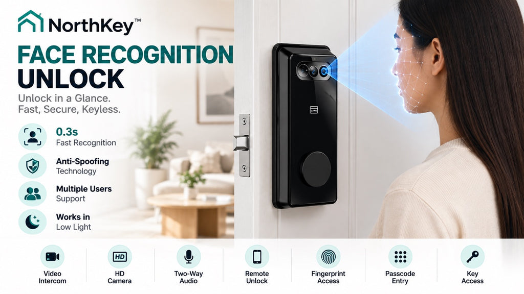 NorthKey smart lock with 3D face recognition unlock — unlock in a glance