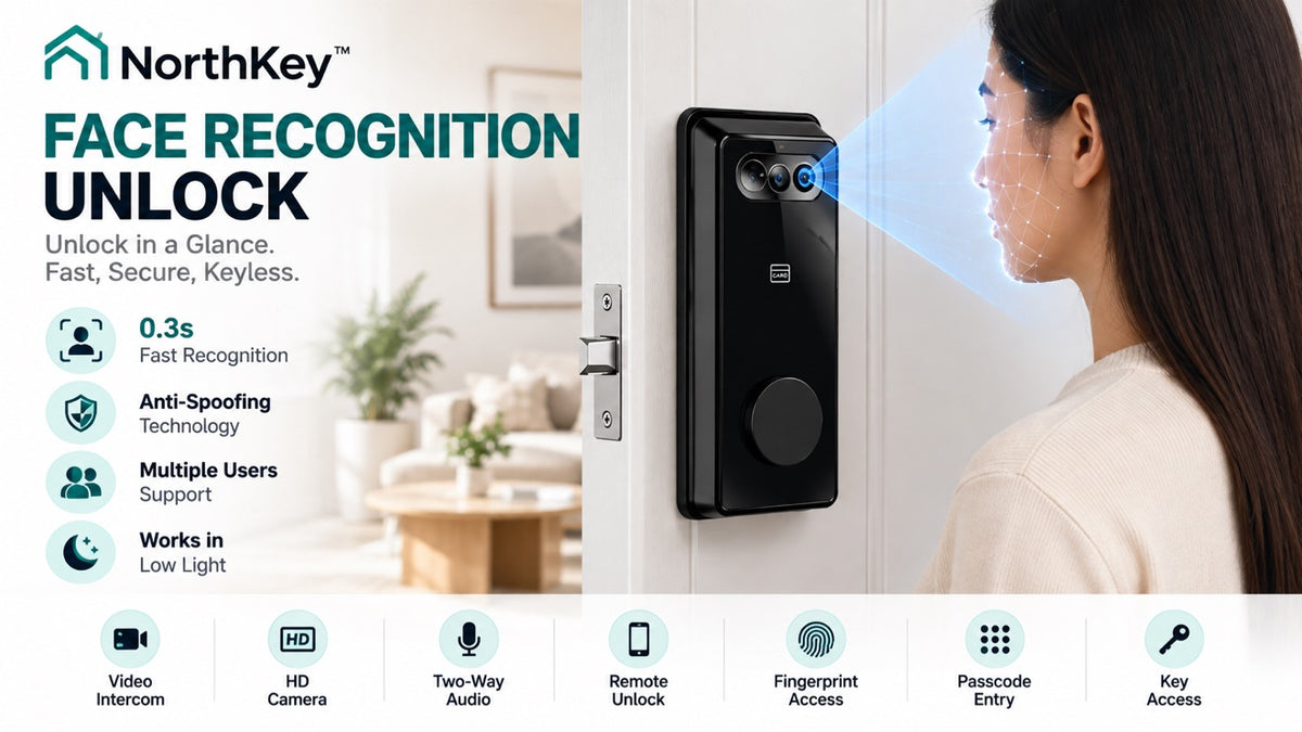 NorthKey smart lock with 3D face recognition unlock — unlock in a glance