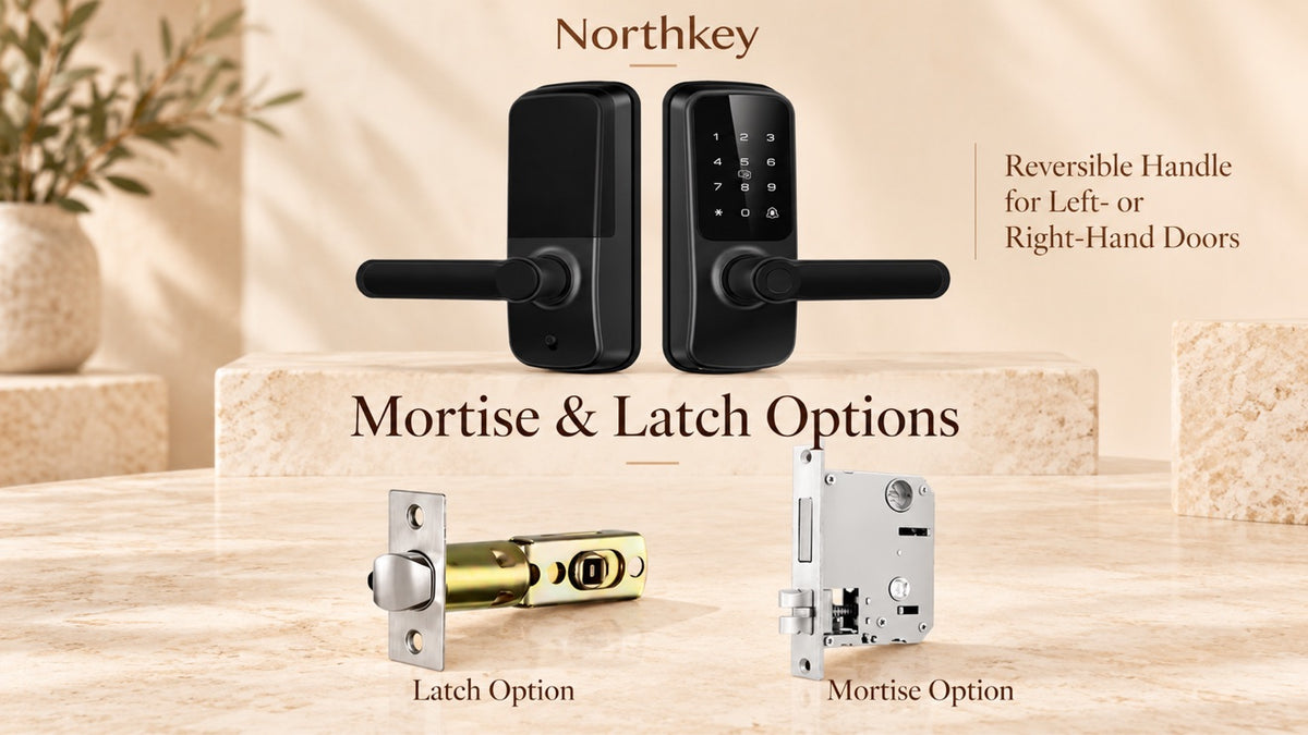 NorthKey WF09 Smart Lock – WiFi Fingerprint Keyless Entry Lever with Camera Doorbell