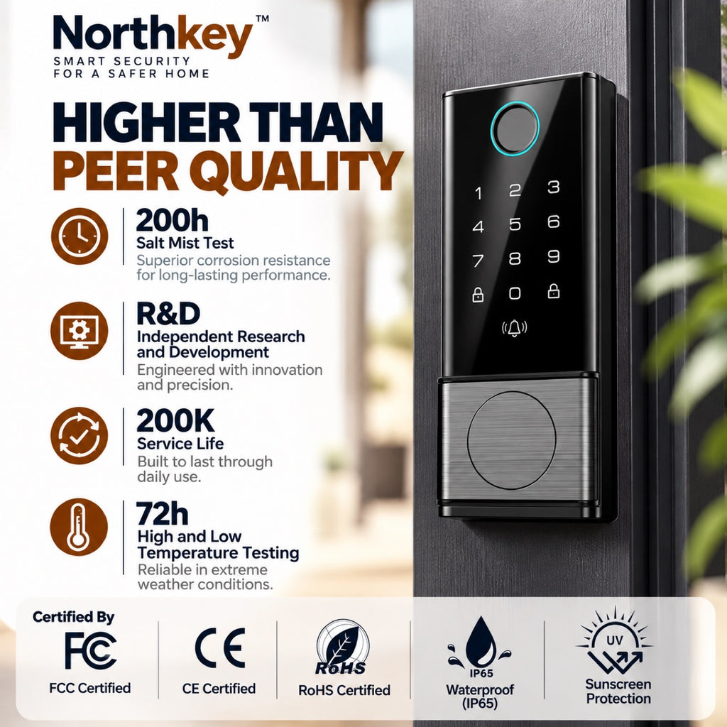 NorthKey WX07 Smart Deadbolt – WiFi Fingerprint Keyless Entry Door Lock